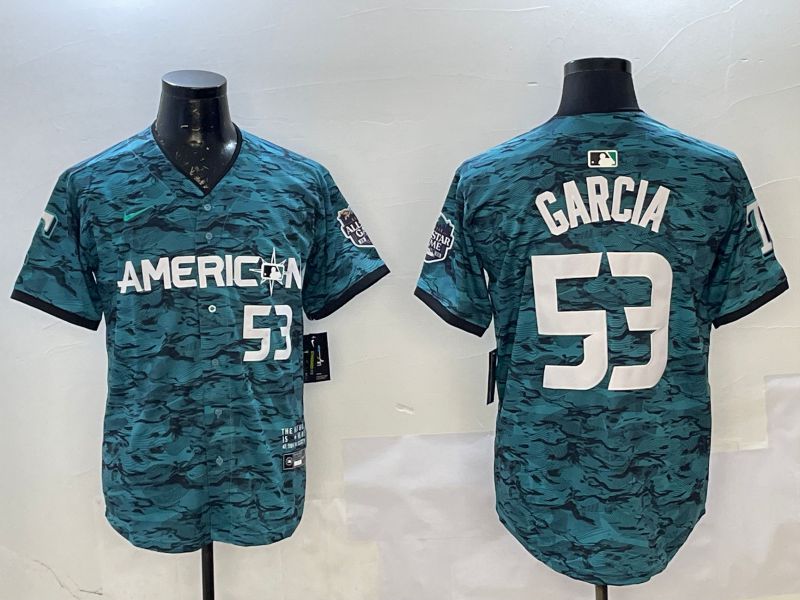 Men Texas Rangers #53 Garcia Blue All star 2025 Nike MLB Jersey style 1->texas rangers->MLB Jersey